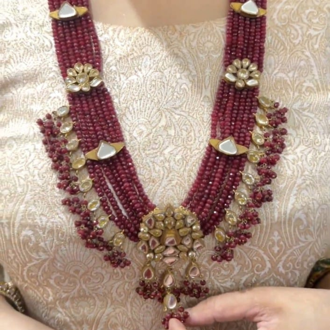 BEADED RUBY KUNDAN MK jewels