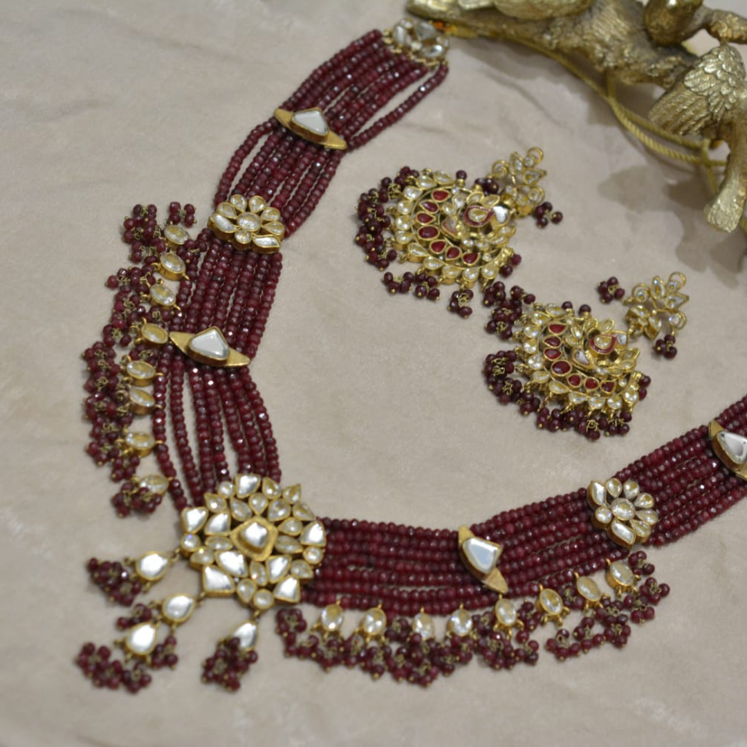 BEADED RUBY KUNDAN MK jewels