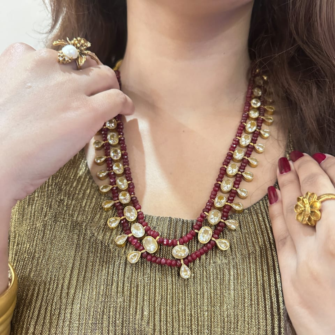 BEADED KUNDAN MK jewels