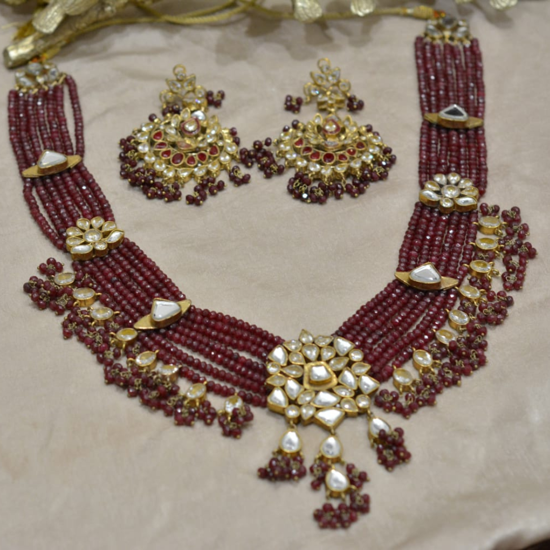 BEADED RUBY KUNDAN MK jewels